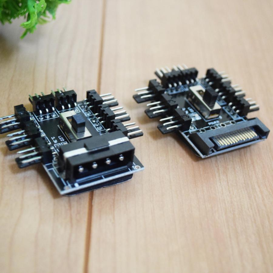 【 IDE電源 】 3pin x 8口 冷却ファン ハブ 3ピンソケット アダプター スイッチ付き｜mechanicspk｜07