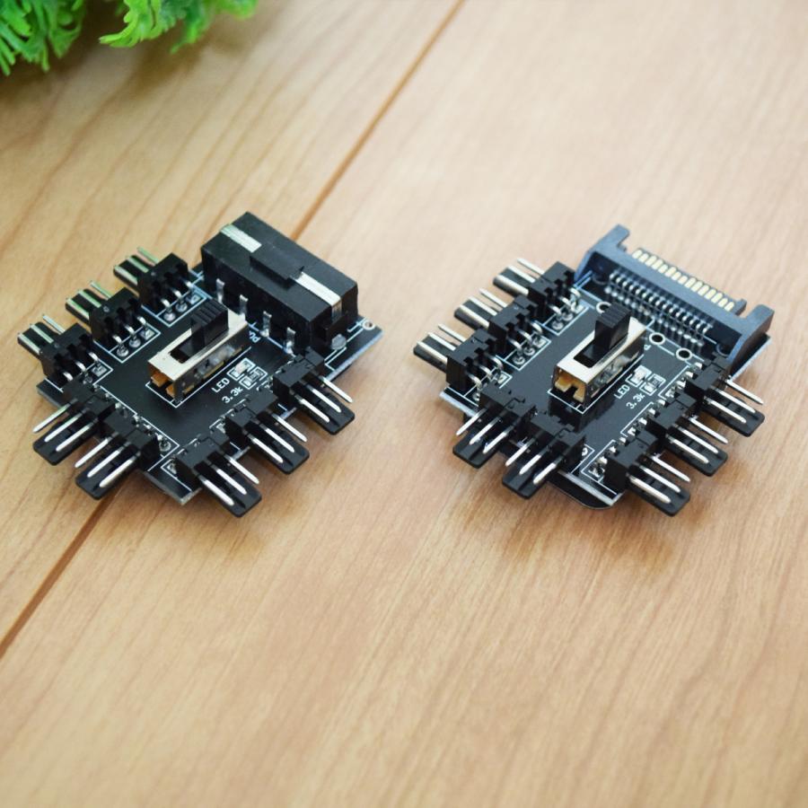 【 IDE電源 】 3pin x 8口 冷却ファン ハブ 3ピンソケット アダプター スイッチ付き｜mechanicspk｜09