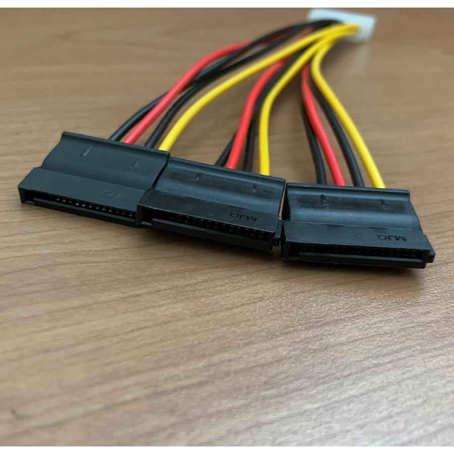 新品 ペリフェラル IDE (オス) ⇔ SATA 電源 (メス)x3 分岐
