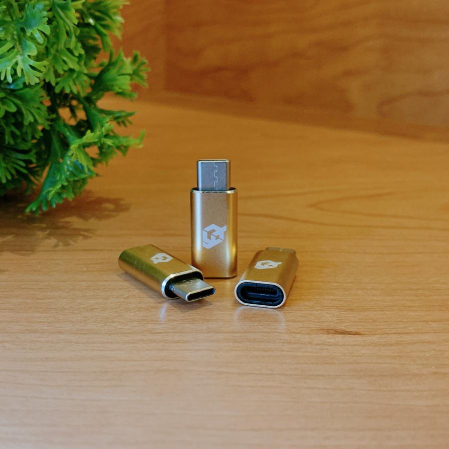 iPhoneのライトニングケーブル → USB Type C 端子 に変換する アダプター ｘ3  【ゴールド】 |  | 12
