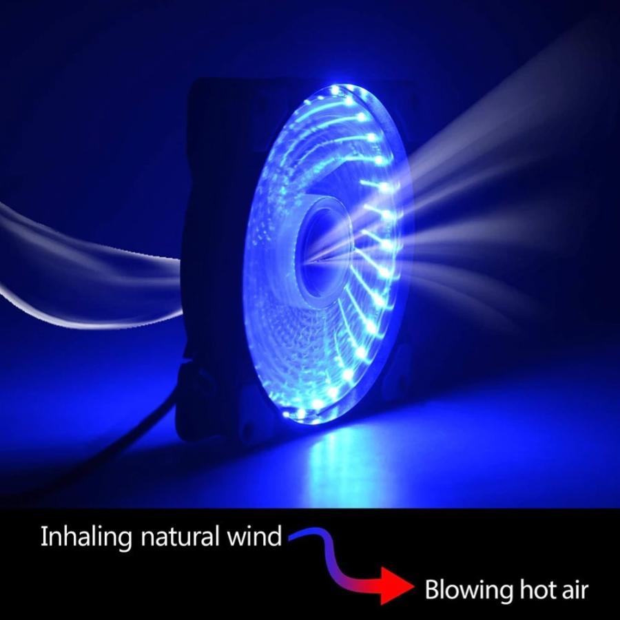 33個のLED内蔵 ケースファン 静音 LED しっかり 冷却 PC 12V FAN 12cm