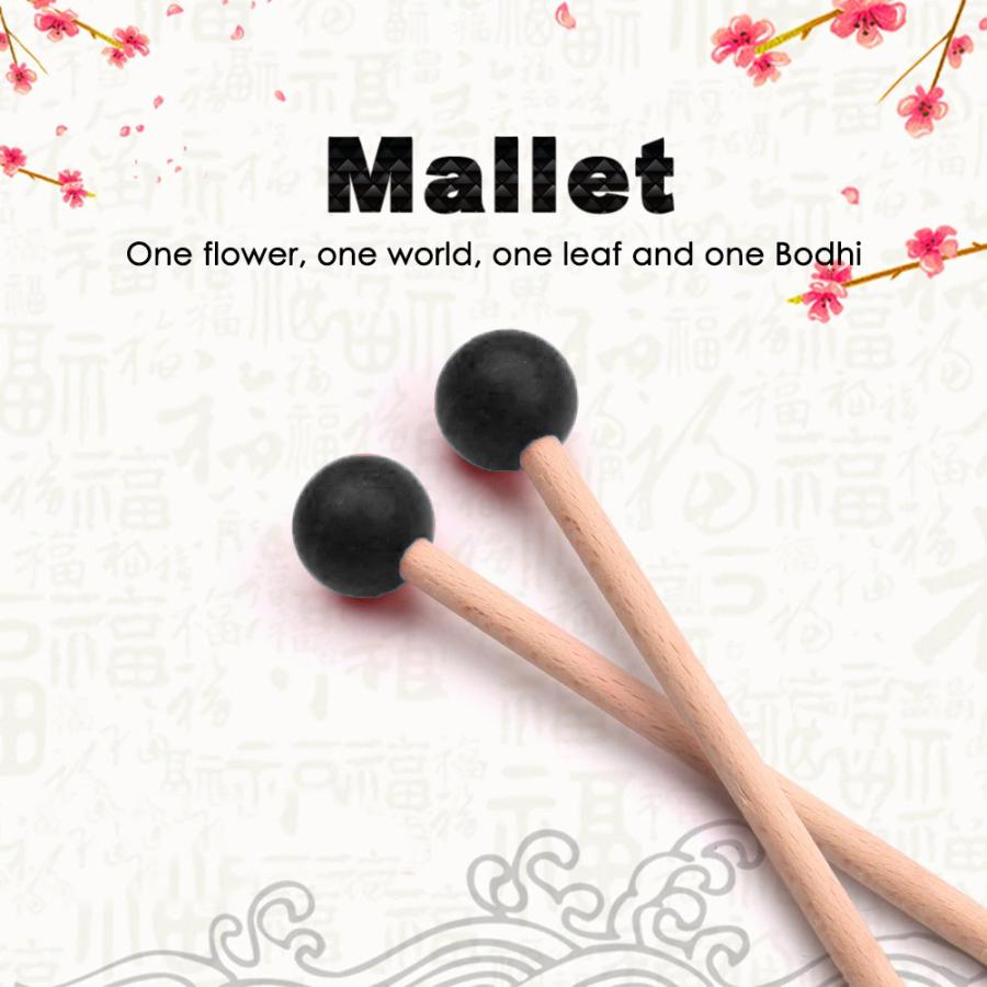 ブラック】先端ゴム製 マレット mallet チャイム/木琴/音叉
