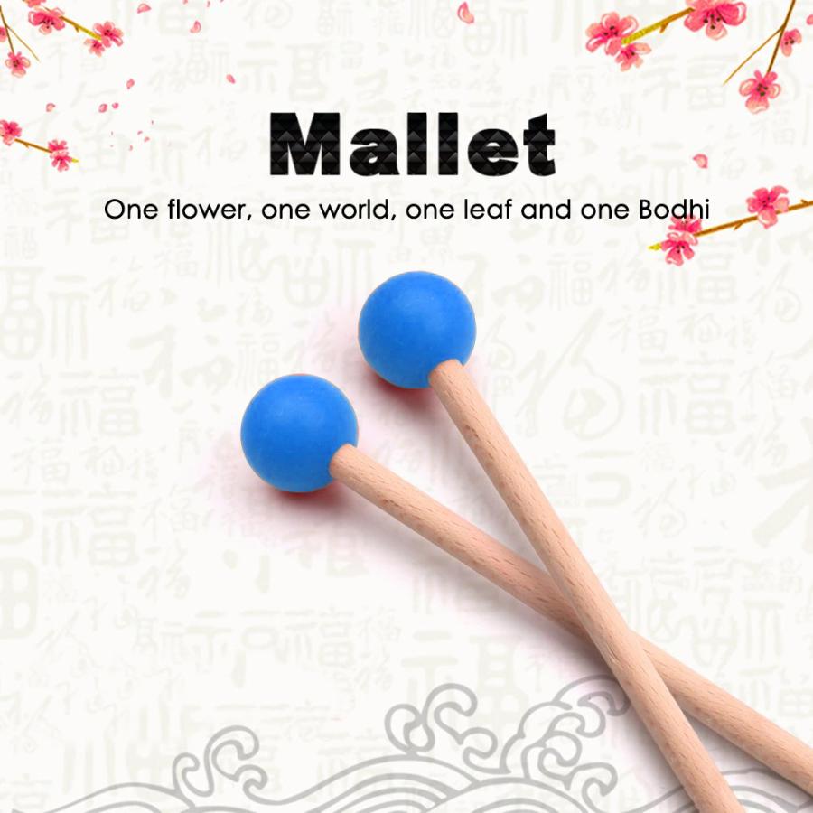 ブルー】先端ゴム製 マレット mallet チャイム/木琴/音叉/ などに最適