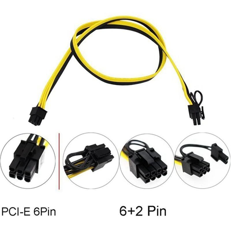 新品 長50cm1本マイニング電源変換ケーブル8pin→8pin（6+2）× 2 長50cm1本マイニング電源変換ケーブル8pin→8pin（6+2）× たわい
