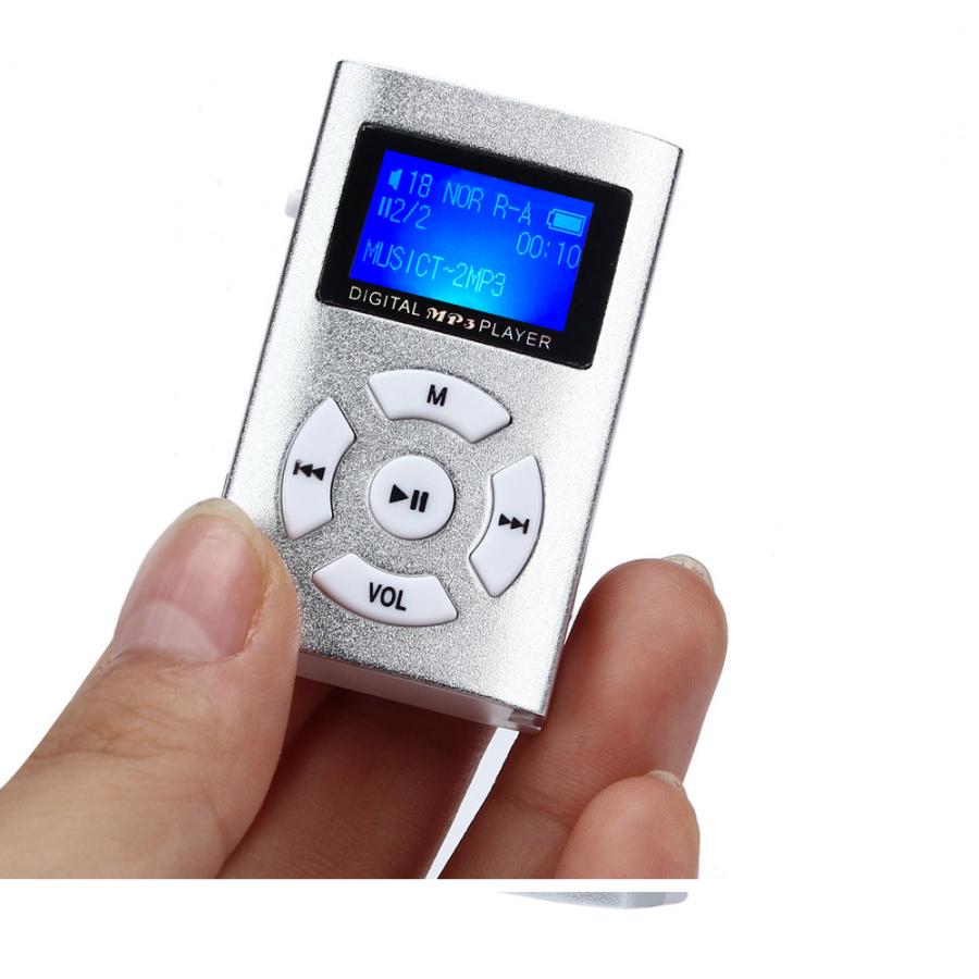 No.2【ブルー】新品 長方形 液晶画面付き MP3 音楽 プレイヤー SD
