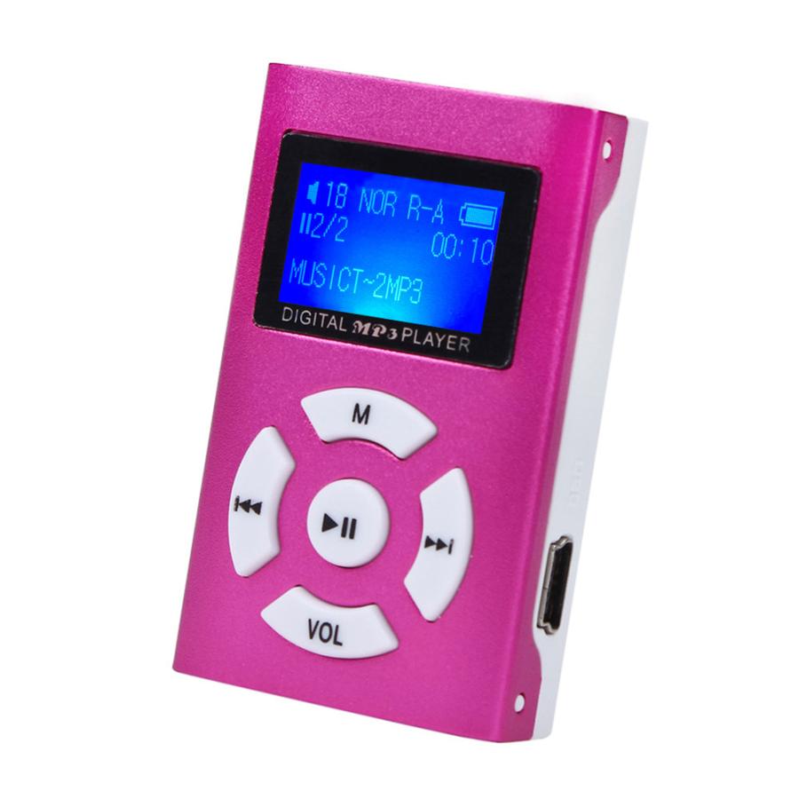 中古品】【ピンク】長方形 液晶画面付き MP3 音楽 プレイヤー SDカード