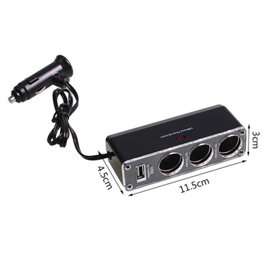 24v12v対応】高品質 シガーソケット増設 3連＋USB1ポート