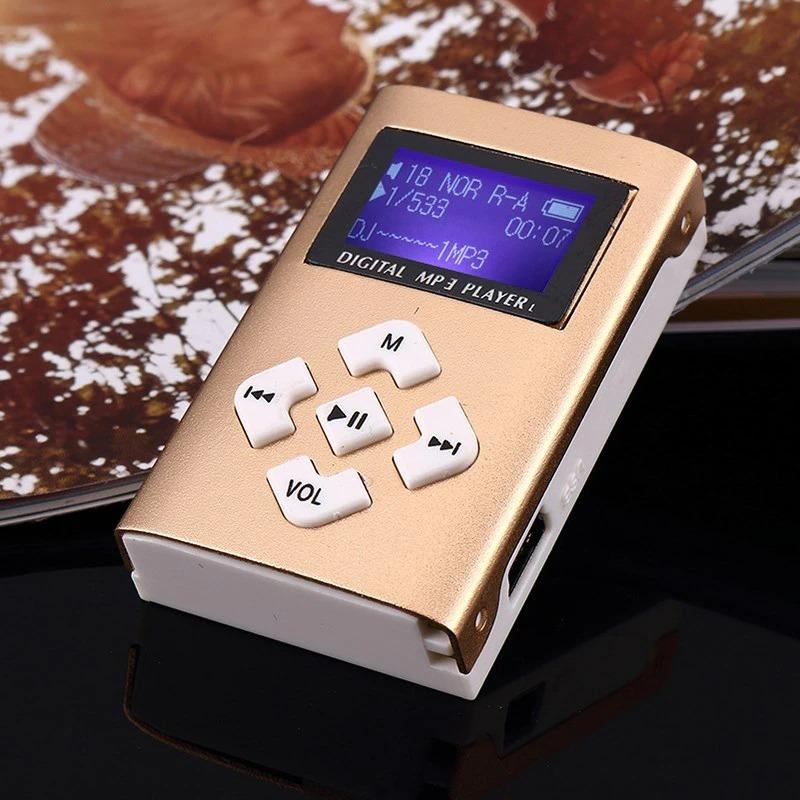 新作】長方形 液晶画面付き MP3 音楽 プレイヤー SDカード式 (6色から