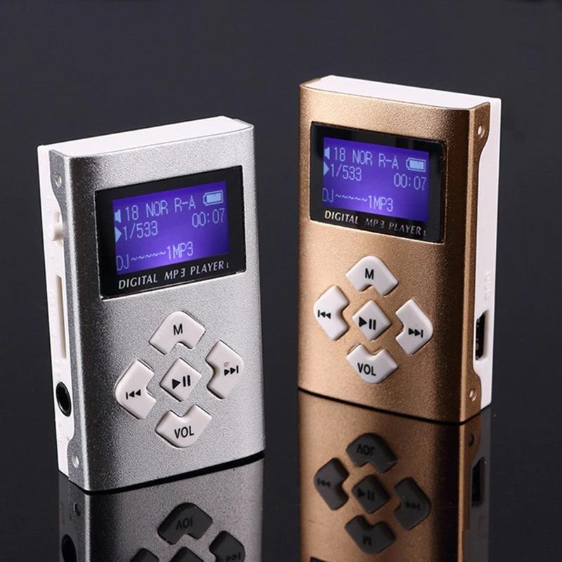 新作】長方形 液晶画面付き MP3 音楽 プレイヤー SDカード式 (6色から