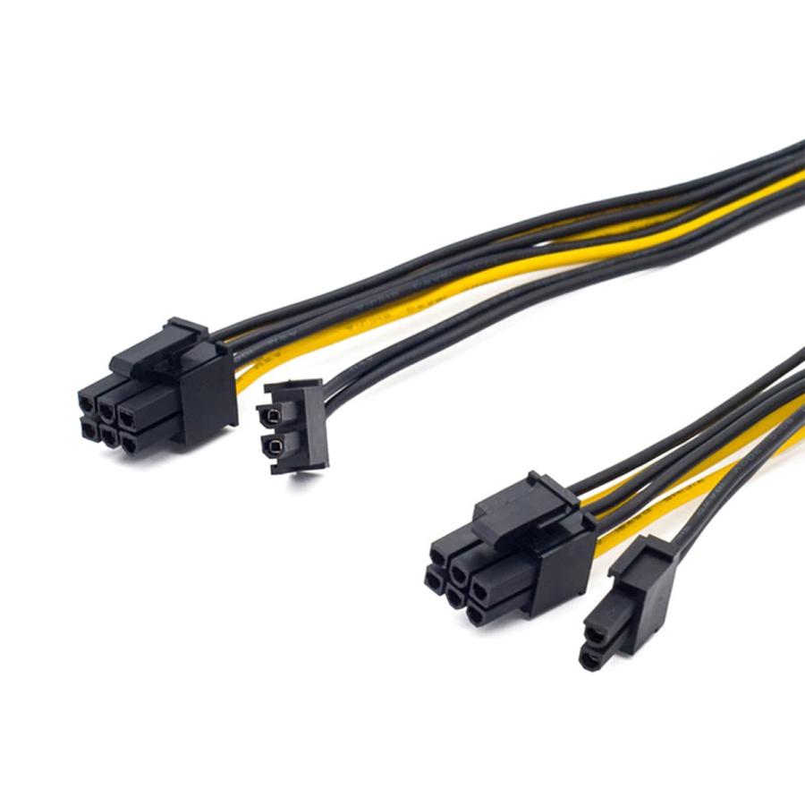 GPU電源分岐延長ケーブル】新品 PCI-E ケーブル 6ピン を 6ピン(オス