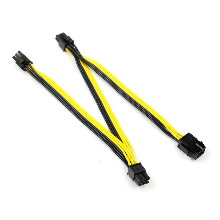 GPU電源分岐延長ケーブル】新品 PCI-E ケーブル 6ピン を 6ピン(オス