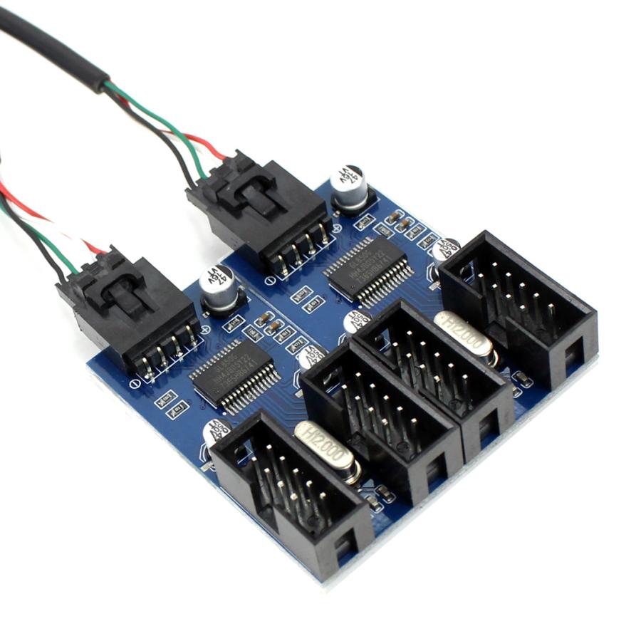 USB Type-A電源用】マザーボードのUSB 9ピン 増設 内部用 4ポート