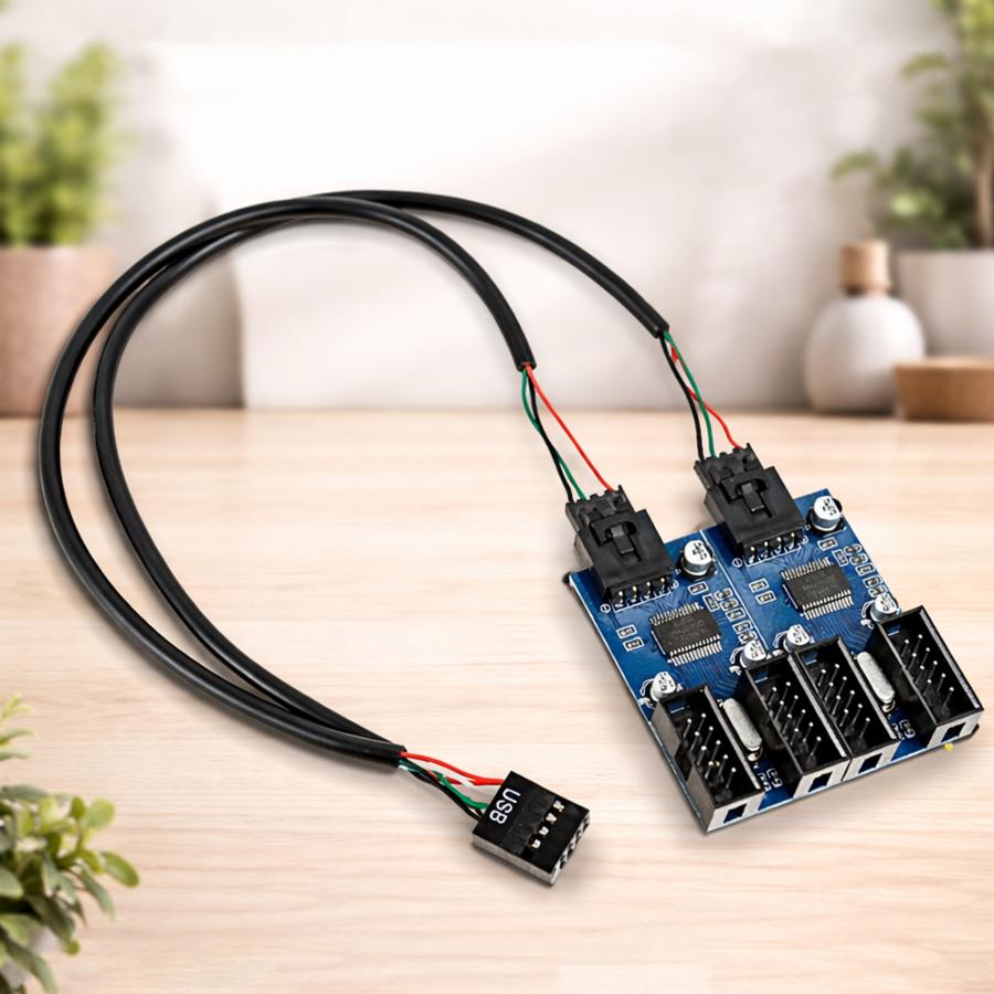 内部USB9ピン電源用】マザーボードのUSB 9ピン 増設 内部用 4ポート