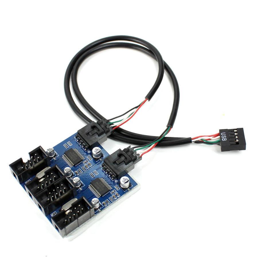 内部USB9ピン電源用】マザーボードのUSB 9ピン 増設 内部用 4ポート 