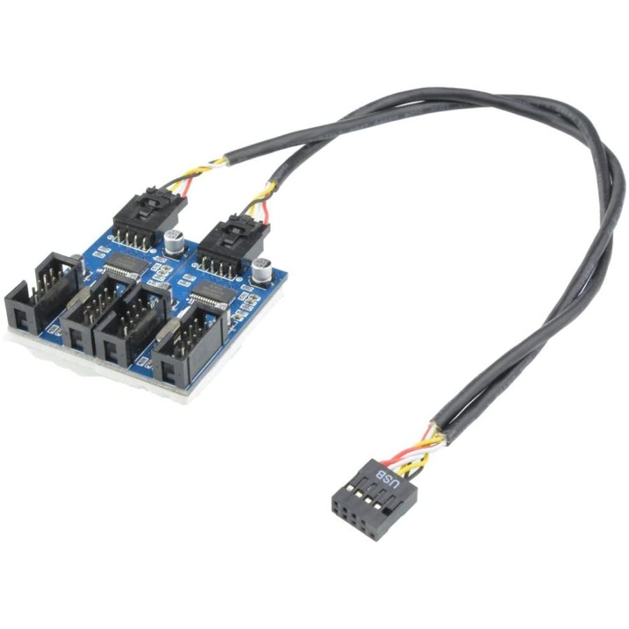 マザーボード9個 マザーボードのUSB 9ピン 増設 内部用 4ポート USB2.0 HUB 9ピンUSB