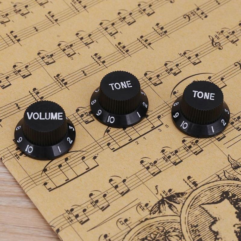ストラトキャスター 【ブラック】カラー選択可能 3点セット エレキギター・ベース用 ボリューム トーン コントロールボタン  :Volume-knob-1:メカニックサポート!店 通販 