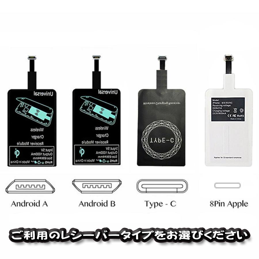 No.2】 置くだけ充電可能 ワイヤレス充電 レシーバーシート Qi対応