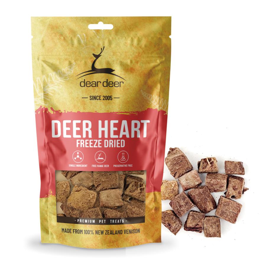 DEAR DEER ハート 50G 袋入り 猫犬用 完全無添加おやつ ニュージーランド産 ペットフード ドッグフード キャットフード 犬・猫用