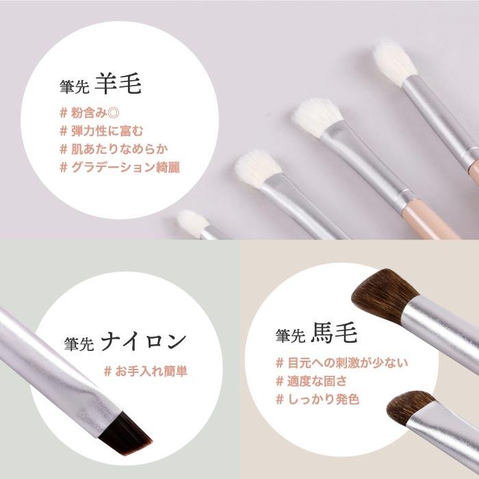 SIXPLUS ピンク色 アイメイクブラシ 7本セット ポーチ付き メイク