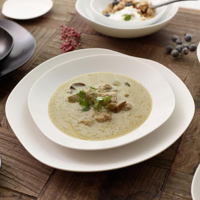 feuille 4点 皿セット グロスホワイト 日本製 艶あり プレート 食器