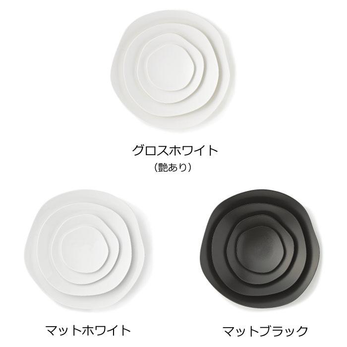 feuille 4点 皿セット グロスホワイト 日本製 艶あり プレート 食器
