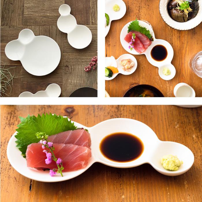 仕切り皿 おしゃれ お皿 食器 グロスホワイト 艶あり 日本製 savone 3