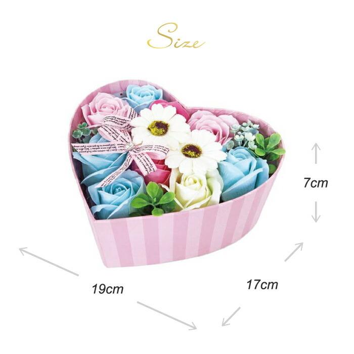 お花の入浴剤 バスフレグランス ハートボックス ボックスアレンジ 入浴