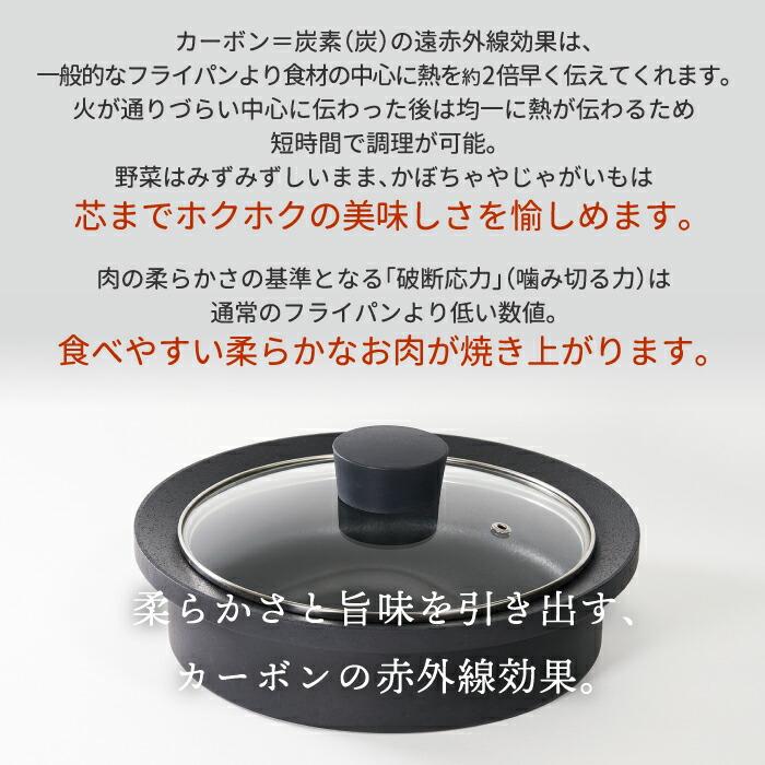鍋 なべ 炭鍋 Sumi Nabe スミ ナベ 日本製 ガラス 蓋付 フライパン 深