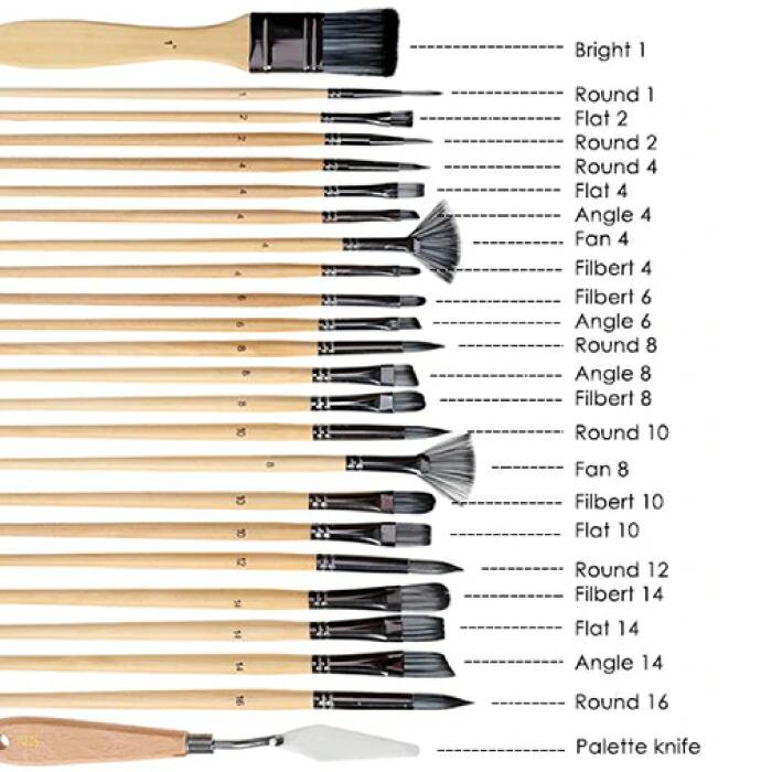 ペイントブラシセット 24本セット 水彩筆 油絵筆 絵筆 画筆