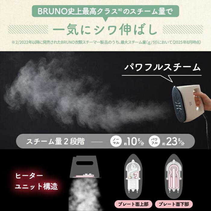 BRUNO（ブルーノ） 衣類スチーマー スチームアイロン 除菌 消臭 軽量