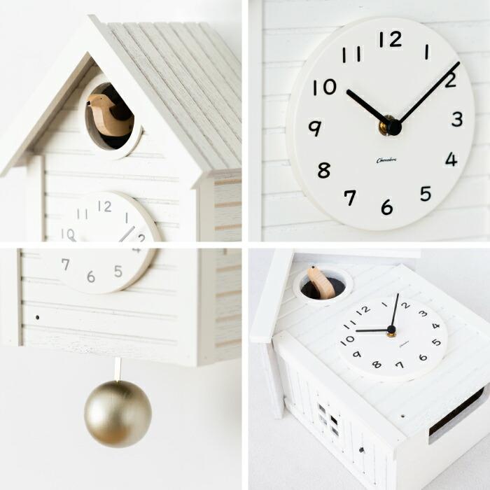 電波カッコー時計 木製 振り子時計 静音 おしゃれ Cuckoo CLOCK 木製鳩