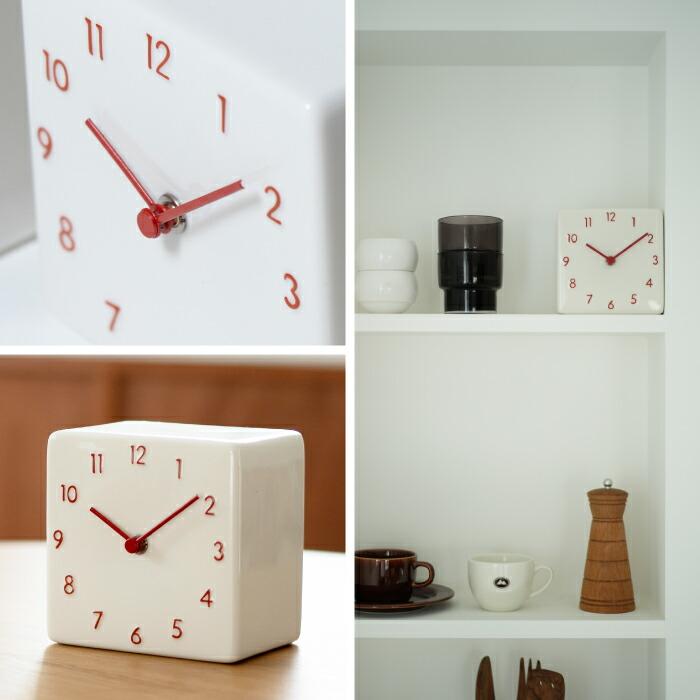 陶器の置き時計 アナログ置き時計 美濃焼 日本製 置き時計 CHAMBRE