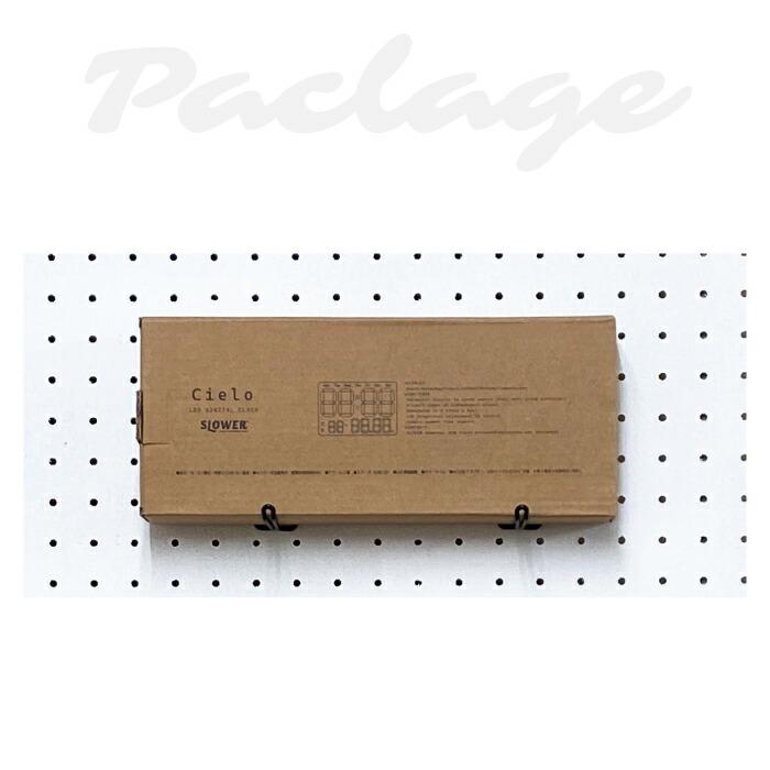 置き時計 掛け時計 置掛兼用 デジタル時計  SLOWER シエロ デジタルクロック 壁掛け時計 カレンダー アラーム タイマー カウントダウン LED時計 温度計 電池対応 | SLOWER | 10