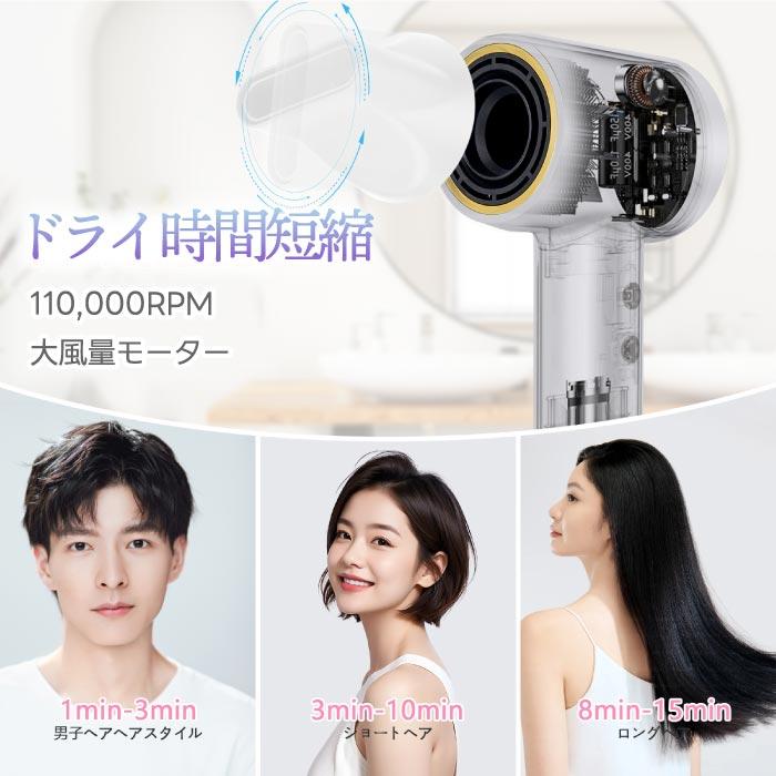 UR.SALON ドライヤー 大風量 速乾 マイナスイオン 【超軽量×パワフル風