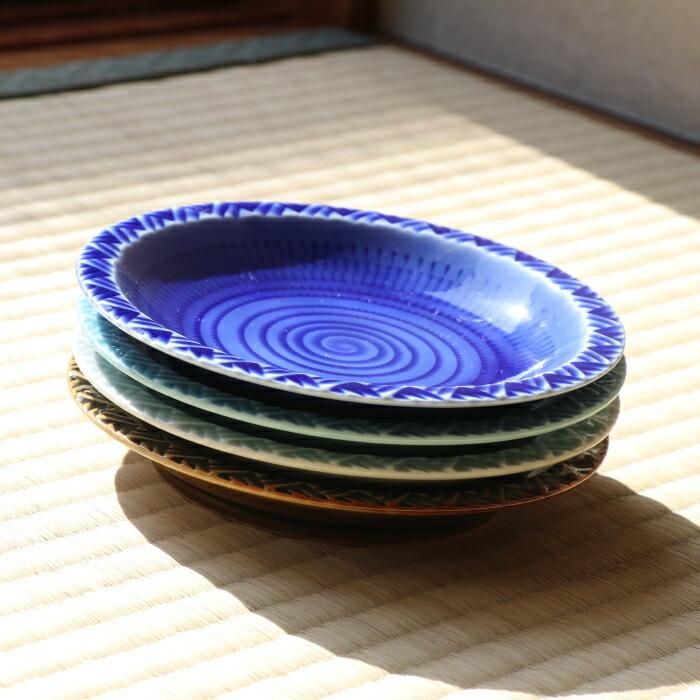 波佐見焼】一人暮らし 食器 おしゃれ 一真窯 15cm 丸皿 プレート 4色