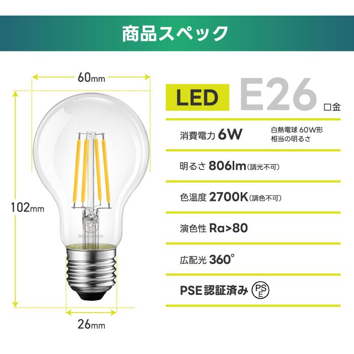 LED電球 シャンデリア電球 12個セット 電球色 60W形相当 E26口金
