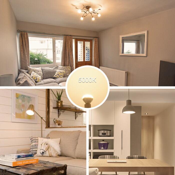 LED電球 ミニレフ電球 E17 40W形相当 電球色 6個入 4W レフランプ 下