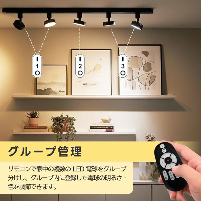ダクトレール スポットライト LED 調光調色 80W相当 リモコン付き