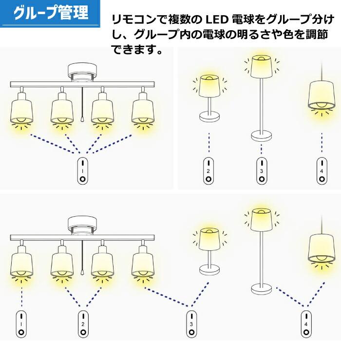 ペンダントライト ダクトレール用 4灯セット スポットライト 照明器具 天井 10W 60W形相当 リモコン付き 調光調色 LED電球付 昼光色 昼白色 電球色 省エネ 店舗｜mecu｜08