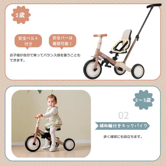 BTM 子供用三輪車 5in1 乗用玩具 ベビーカー キッズバイク BTM 子供用三輪車 5in1 乗用玩具 ベビーカー キッズバイク