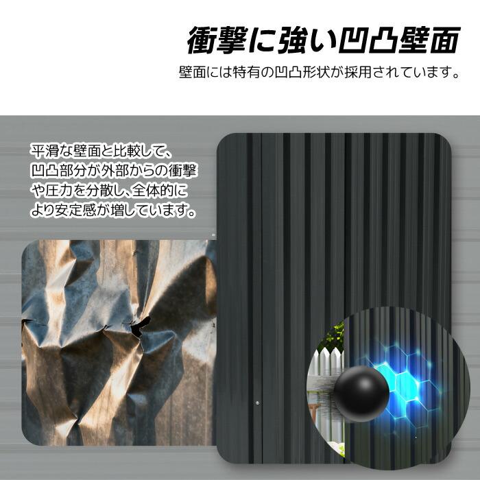 温室付き 大型物置 スチール製 約2400L 大容量 可動棚付き 大型収納庫