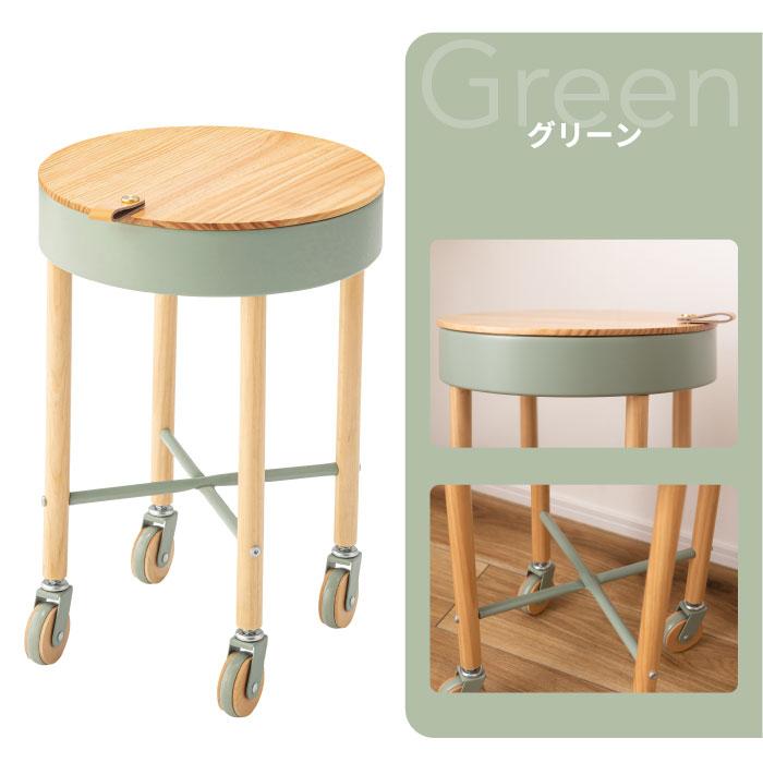 ⭕️【木製サイドテーブル】スツール 置台 ナイトテーブル ヴィンテージ✨ サイドテーブル キャスター付き Sylph ナイトテーブル おしゃれ 円型