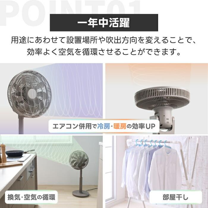 QUADS（クワッズ） 3D サーキュレーター 扇風機 DCモーター 静音