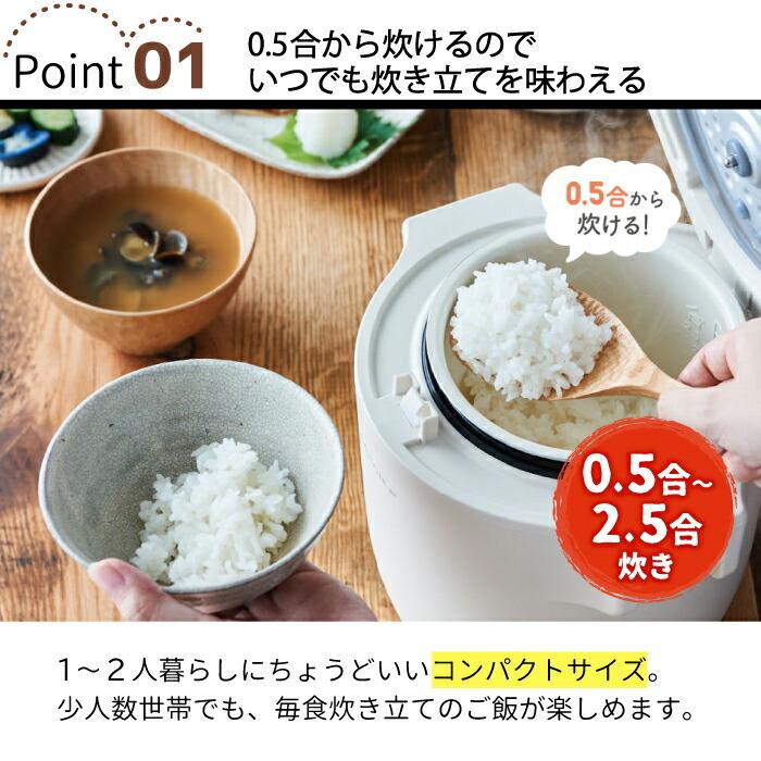 recolte（レコルト） 炊飯器 ライスクッカー 2.5合 炊飯ジャー 電気