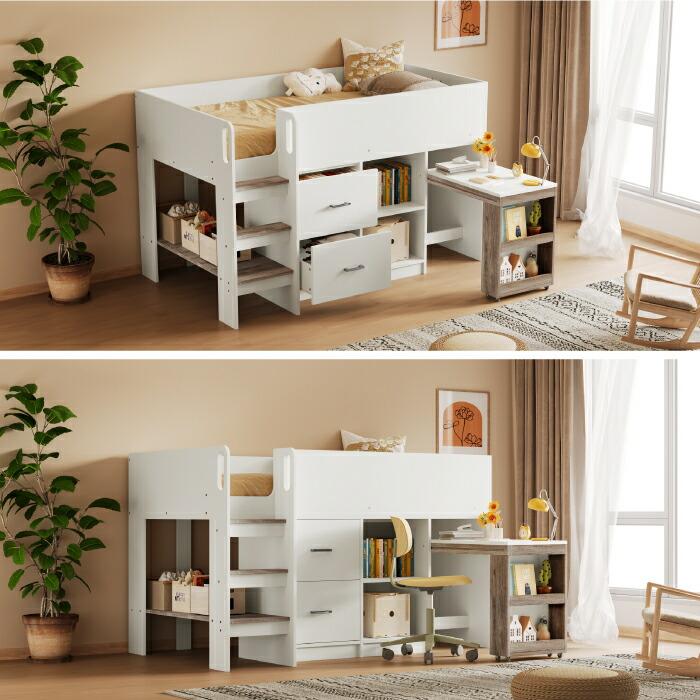 ロフトベッド・システムベッド tattoojapan ロフトベッド（システムベッド） リール ネオホワイト(ネオ