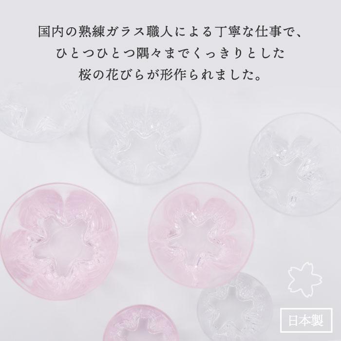 さくらさく サケ 紅白 セット コップ 日本製 ガラス 江戸硝子 食器 酒器 お酒 焼酎 冷酒 グラス ペア キッチン 結露 お祝い 贈り物 かわいい ギフト 結婚祝い｜mecu｜04