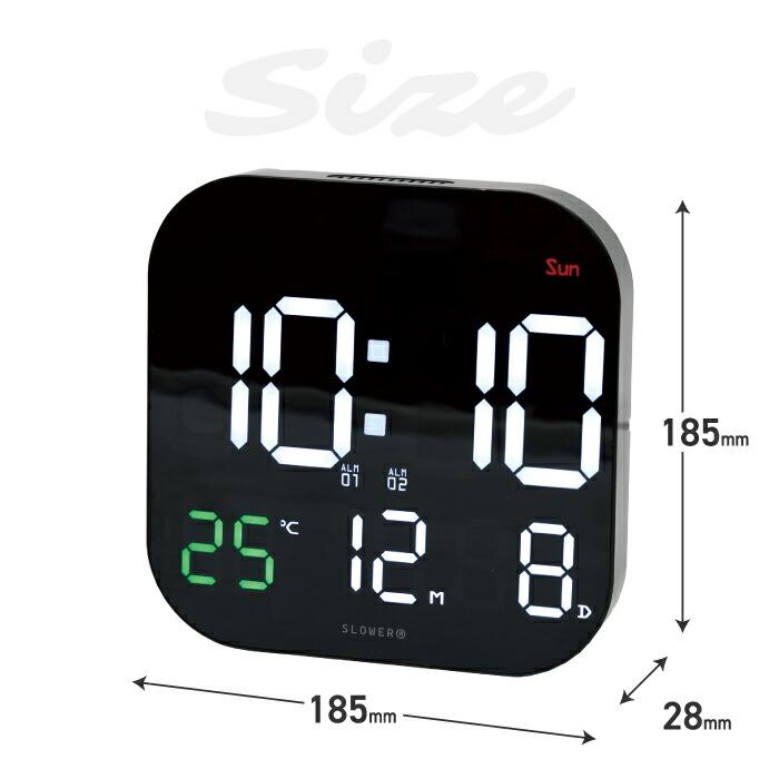 SLOWER（スロウワー） 置き時計 掛け時計 置掛兼用 デジタル時計