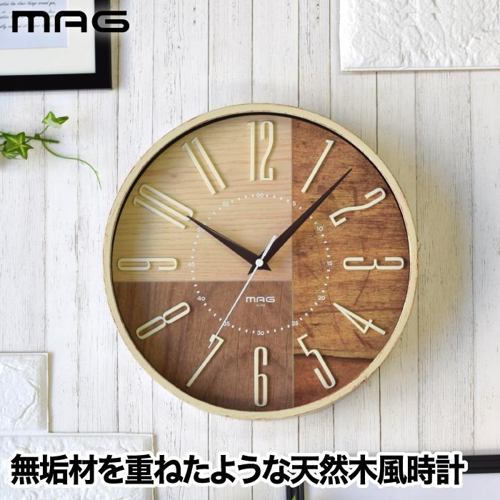 ★ 時計 ★ 壁掛け ★ ウッド ★ おしゃれ ★ ノア精密 電波掛時計 ココア 掛時計 壁掛け時計 木目調 アナログ 電波