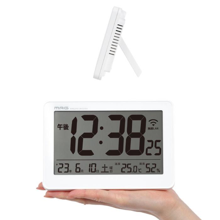 Momgla 両面時計 角デジタルリビング 壁掛け センサースイッチグロー