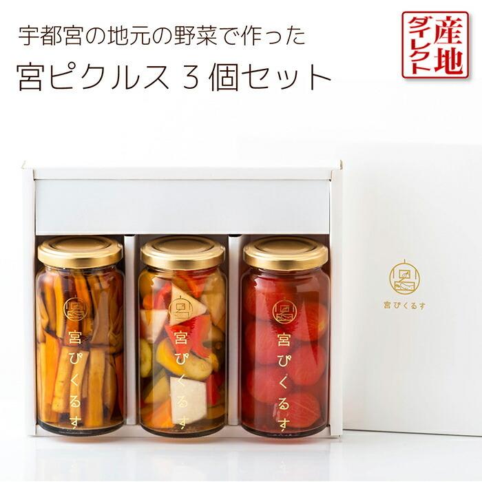 栃木県 宮ぴくるす 3個 ギフトセット ピクルス もろみ酢 ご当地グルメ
